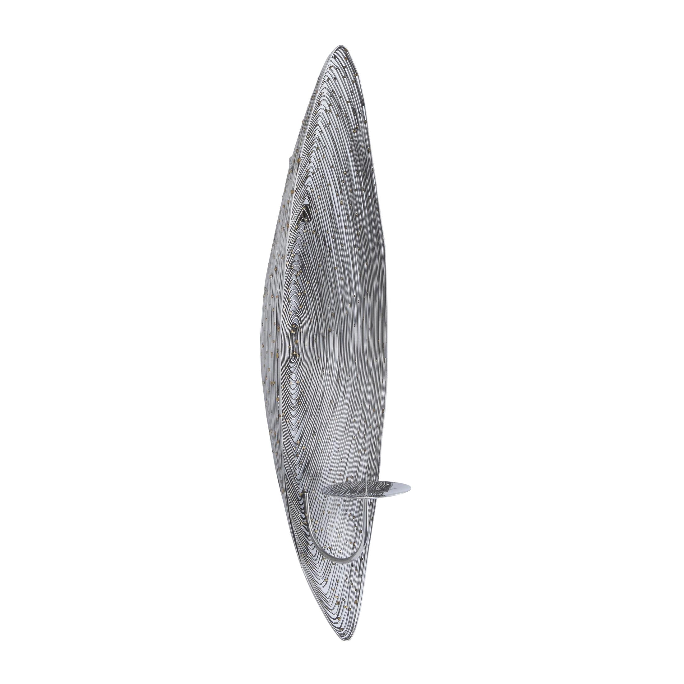CosmoLiving by Cosmopolitan Silver Stainless Steel Metal Leaf Wall Sconce