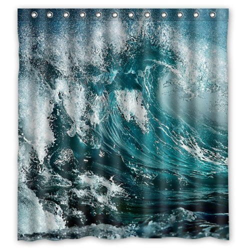 ABPHQTO Big Ocean Waves Sea Surfing Waves Storm Cortina de ducha Cortina de ducha impermeable 160x180 cm