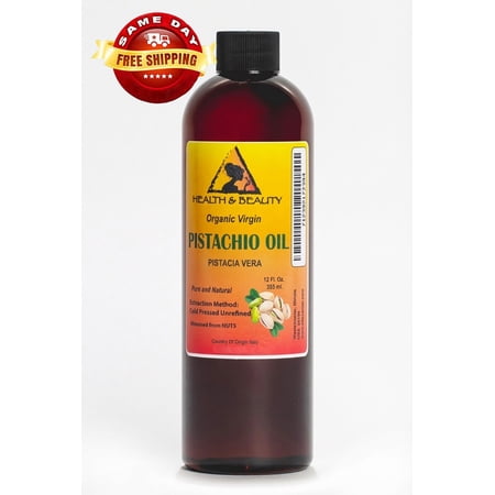 Pistachio Oil Unrefined Organic Carrier Virgin Cold Pressed Pure HEALTH & BEAUTY - 12 oz