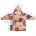 thumbnail image 7 of Pink Football and Drinks Pattern Blanket Hoodies for Kids 6-13YR Oversize Wearable Blanket Hoodies for Boys Girls Teens, 7 of 7