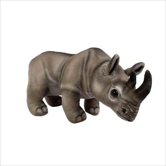 Real Planet 12" Gray Rhinoceros Rhino Realistic Stuffed Animal, Cute Zoo Animals Plush Toy & STEM Learning Gift for Birthday Boys & Girls