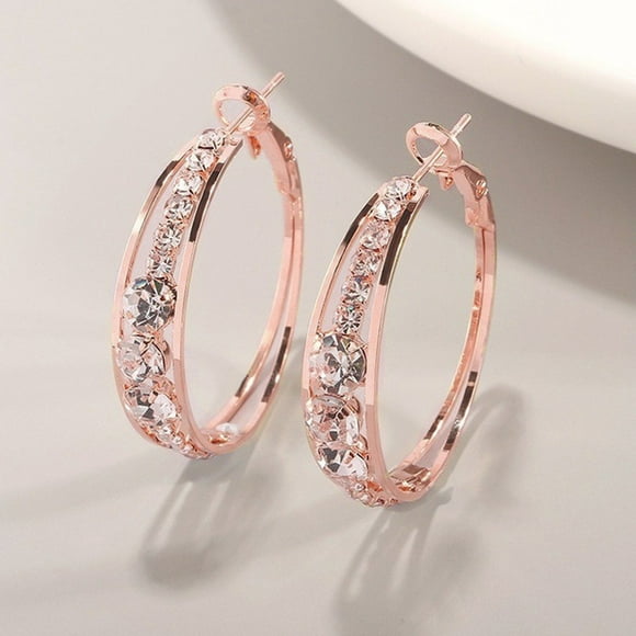 TIMIFIS Earrings Fashion Women Exaggerated Zircon Temperament Earrings Ear Clips Ladies Jewelry - Summer Savings Clearance