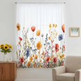 thumbnail image 3 of Yellow Red Blue Spring Floral Sheer Curtains 72 Inches Long, Summer Botanical Flowers Light Filering Curtains, Breathable Simi Curtain Privacy Drapes for Living Room Bedroom Window Treatment, 3 of 9