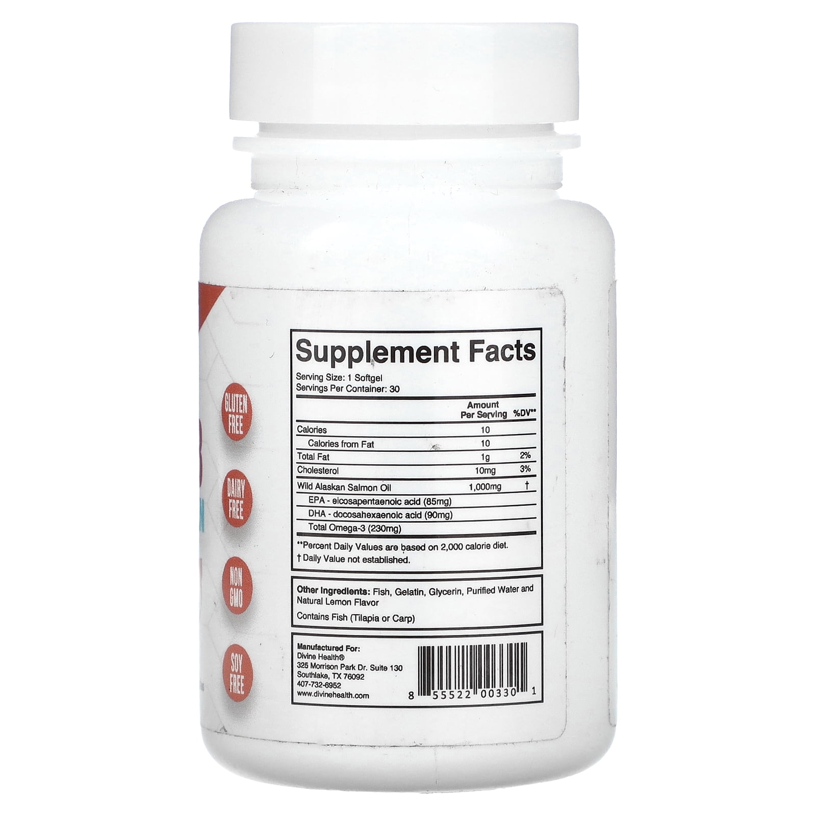 Dr. Colbert, MD Wild Alaskan Salmon Omega-3 | 1,000mg Salmon Oil | Omega-3, | DHA & EPA  | 30 Day Supply | 30 Softgels