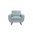 thumbnail image 3 of Accent Chair, Modern Button Tufted Thicked Upholstered Armchair with Wide Backrest & Wood Legs, Comfy Leisure Single Sofa Chair Reading Chair for Living Room Bedroom, Light Blue, 3 of 7