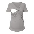 thumbnail image 5 of ZTTD Womens Maternity Ribbed Tee Shirt Casual Short Sleeve V Neck Basic Nursed T Shirt Top for Breastfeeding Blouse, 5 of 7