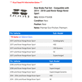 thumbnail image 2 of Rear Brake Pad Set - Compatible with 2014 - 2018 Land Rover Range Rover Sport 2015 2016 2017, 2 of 2