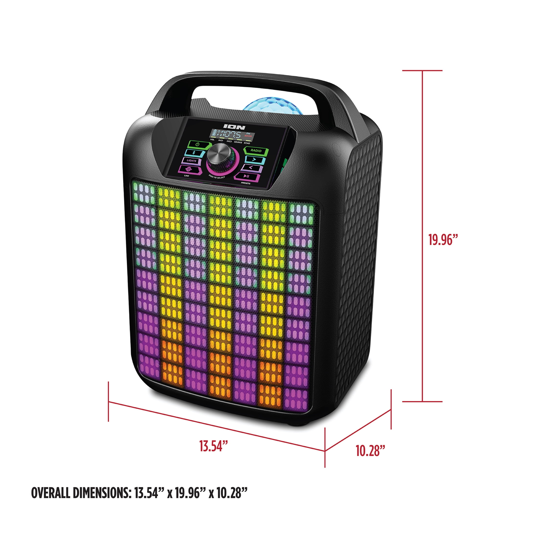 ION Audio Party Rocker Max - Portable Speaker with Customizable Party Theme Lights