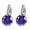 Purple, variant on Guodhu Elegant Round Shaped Zirconia Studs Earrings, Stainless Steel Unisex Jewelry for Women & Men, Valentine's Wedding Anniversary Christmas Gift Set in Blue Red