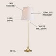 thumbnail image 3 of JONATHAN Y Amelia 63" Metal LED Floor Lamp, Brass, JYL3001A, 3 of 6