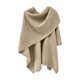 thumbnail image 5 of Capa de punto elegante para mujer, chal liso con parte delantera grande, tejido con tacto calado, para otoño e invierno, 5 of 5