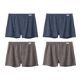 thumbnail image 2 of APEXFWDT Men's Big and Tall Underwear Boxers Elastic Waistband Cotton Boxer Shorts Soft Comfy Plaid Printed Boxers for Men 4 Pack, 2 of 8