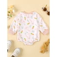 thumbnail image 5 of Newborn Baby Boy Girl Easter Outfits Carrot Bunny Print Long Sleeve Bubble Romper Sweatshirt 0 3 6 12 18 Months Cute Spring Clothes, 5 of 8