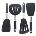 thumbnail image 6 of Pack of 4 Silicone,YiXing Non Stick Kitchen Spatulas,High Heat Resistant,Ideal for Fish,Eggs,Pancakes(Black), 6 of 6