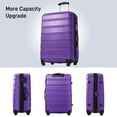 thumbnail image 2 of 3 Piece Lightweight Suitcase Sets with TSA Lock, Hardshell Luggage Sets with Adjustable Handle and 360° Spinner Wheels, 20in 28in 1Travel Bag, Purple, 2 of 6