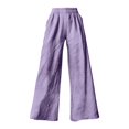 thumbnail image 4 of Purple Womens Pants Womens Cotton Casual Loose Pants Comfy Work Pants with Pockets Elastic High Waist Paper Bag Drawstring Pants Sweatpants Womens Fashion, 4 of 4