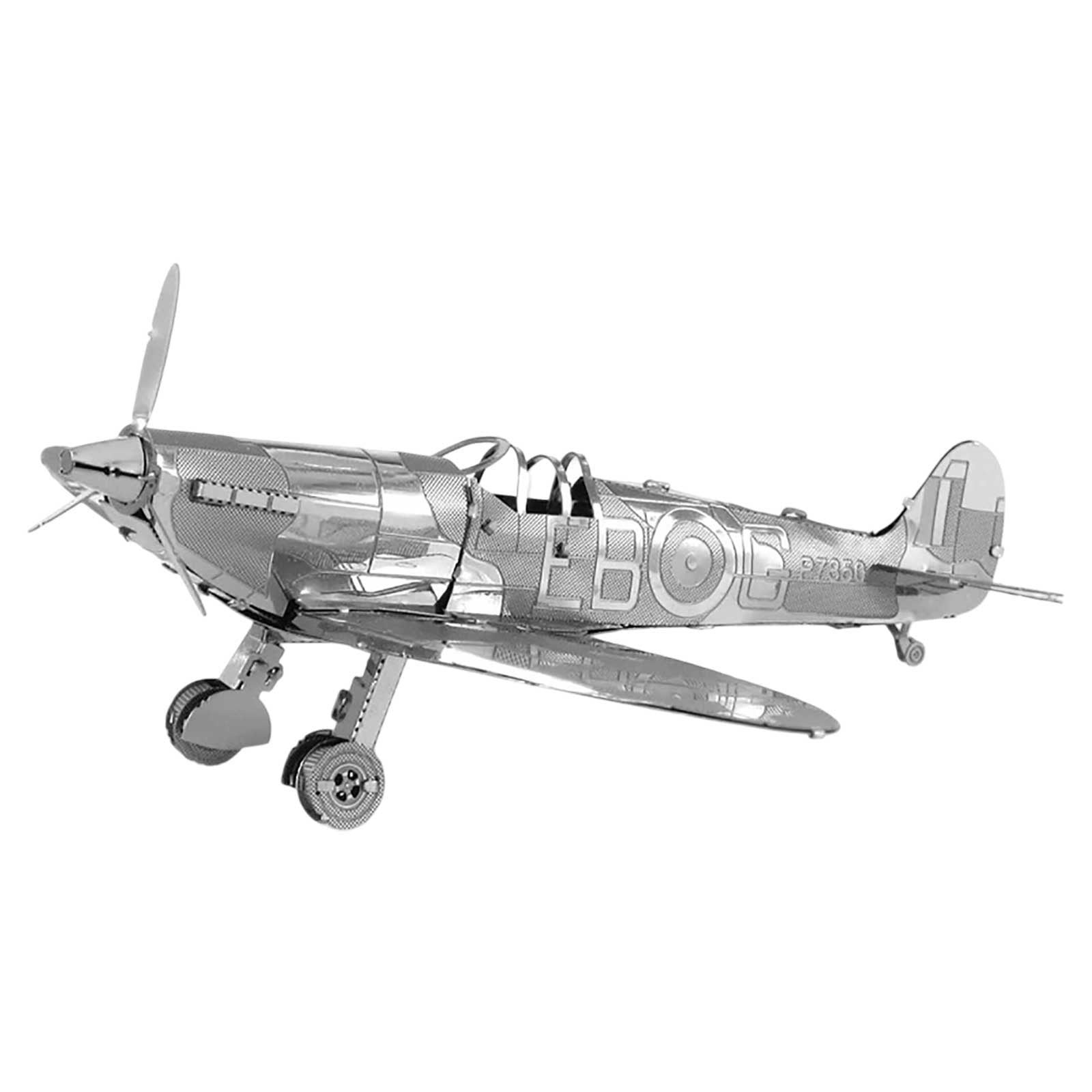 Un Ensemble de Casse-Tête en Métal Inoxydable 3D DIY pour Adultes, Modèle Stéréo d'Avion Spitfire, Kit de Modèle en Métal 3D