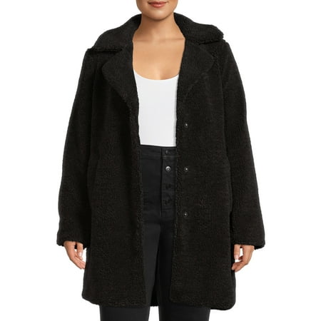 Mark Alan Women’s Plus Size Single-Breasted Faux Sherpa Coat