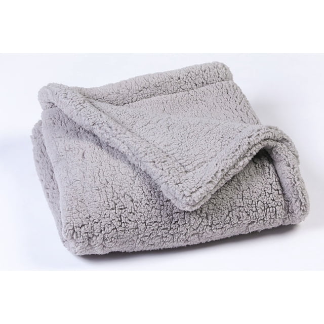 Manta de Lana para Perros, Manta Suave Lavable para Mascotas, Manta para Gatos, cojín para Cachorros, Cama para Mascotas (Gris Claro, 120 * 80 CM) JM