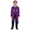 thumbnail image 3 of iiniim Boys Girls Medieval Steampunk Tailcoat Princess Renaissance Tuxedo Jacket Halloween Party Dress Up Purple 8, 3 of 7