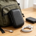 thumbnail image 5 of WeDecorBay Portable Digital Accessory Storage Bag Compact Earphone Organizer Shock Resistant Dividers Durable Zipper 1Pcs Small Item Storage Bag Travel Business Trips Black,Free Size, 5 of 7