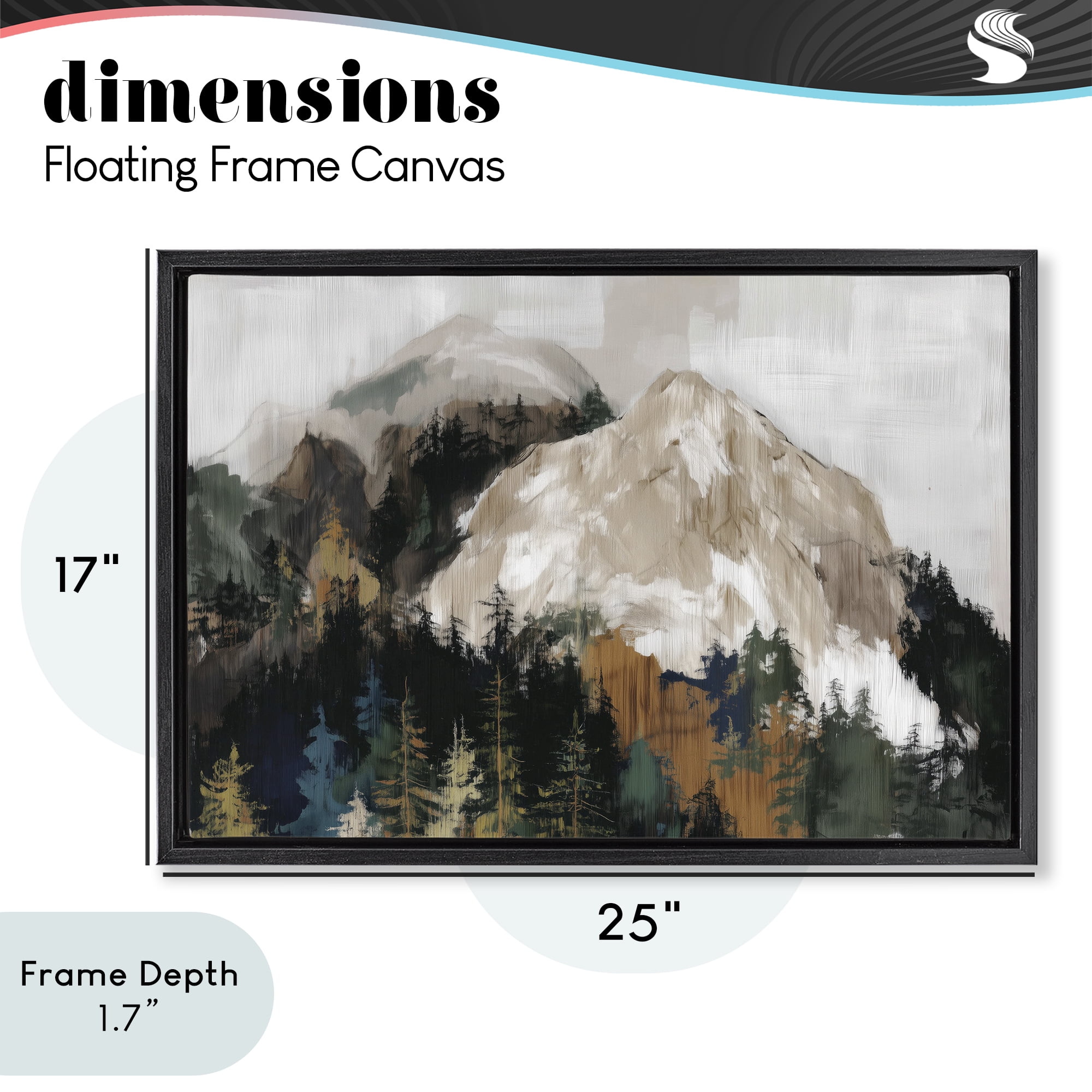 Stupell Industries Rugged Mountain Peaks Black Framed Floater Canvas Wall Art, design by Chromatic Storm Studio
