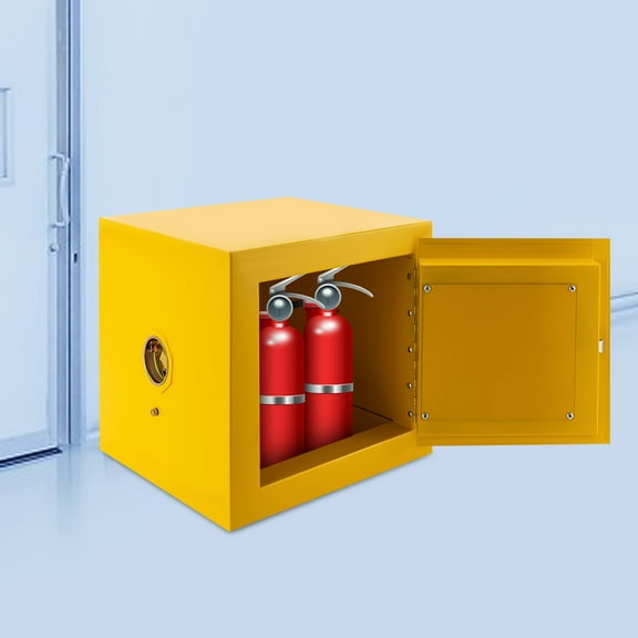 33*33*33cm 2Gal Hazardous Storage Cabinets Yellow Industry Safety Cabinet for Commercial&industrial Environments