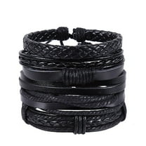 Ankle Bracelets For Women Hand-Woven Multi-Layer Vintage Jewelry Leather Bracelet Bracelet Bracelets Black