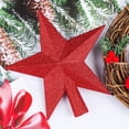 thumbnail image 2 of QUETO Mini Glittered Christmas Red Star Tree Topper Christmas Decorative Holiday Treetop Shatterproof Star Ornament for Holiday Christmas Tree Decoration, 2 of 5