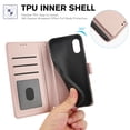 thumbnail image 6 of Allytechgroup Wallet Phone Case for iPhone XS/X, Built-in Credit Card Slot Shoulder Strap Wrtst Strap PU Leather RFID Blocking Shockproof Full Body Cover for Women Girls, Rosegold, 6 of 8