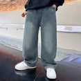 thumbnail image 2 of FINALGANG Boys Pants Kids Vintage Wide Leg Casual Jeans Dark Washed Loose Fit Denim Pants With Relaxed Straight Cut For Daily Street Wear Stylish Bottoms, 2 of 5