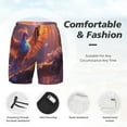 thumbnail image 3 of Naloa Fantasy Bird Illustration Print Men Swim Trunks with Compression Liner ,Board Shorts,Men's Swim Shorts with Drawstring and Elastic Waistband-XX-Large, 3 of 6