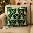 thumbnail image 4 of Deeceymbur Velvet Bow Pillowcase Christmas Decoration Green Blue Holiday Decor Festive Accent Pillow Cover, 4 of 6