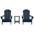 thumbnail image 3 of Polytrends  Laguna Hdpe All Weather Outdoor Patio Foldable Adirondack Chairs With Side Table (3-Piece Set) Navy Blue, 3 of 4