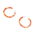 thumbnail image 4 of Dangle Earrings Leopard Print Smooth Circle Popular Accessories Statement Earring Anniversary Gift Ear Hook for Party Beach Use Orange, 4 of 6