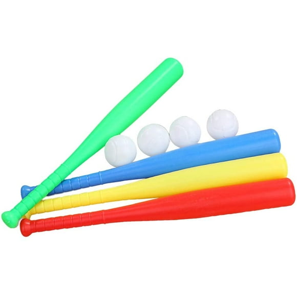 4 Sets Plastic Baseball Bat Kit with Baseball Toy for Kids Chindren Kindgarden Outdoor Sports