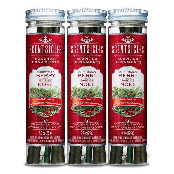 Adornos perfumados Scentsicles Christmas Berry, 3 botellas