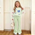 thumbnail image 3 of Asgosdo Fall Two Piece Sets for Girls Bow Long Sleeve Top and Flared Pant Cute Casual Outfits Teen Winter Clothes Size 5-15Y, 3 of 8