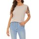 thumbnail image 5 of Camiseta de manga corta para mujer Camisas casuales con cuello redondo irregular con lentejuela MABOTO Camiseta mujer, 5 of 7