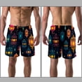 thumbnail image 3 of luoweisi Men's Beach Shorts Quick Dry Swim Trunks with Mesh Lining Retro Lantern 2XL, 3 of 5