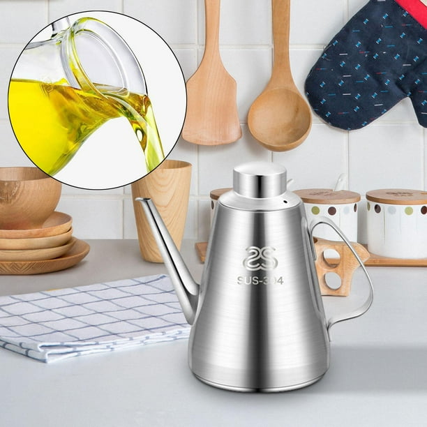 Dispensador de aceite de oliva, botella para verter aceite, hervidor a prueba de polvo, lata de aceite, bote dispensador de aceite para cocina, hogar, 700ml Macarena Botella de aceite