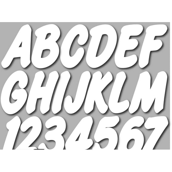 STIFFIE Whip-One White 3" Alpha-Numeric Registration Identification Numbers Stickers Decals for Boats & Personal Watercraft