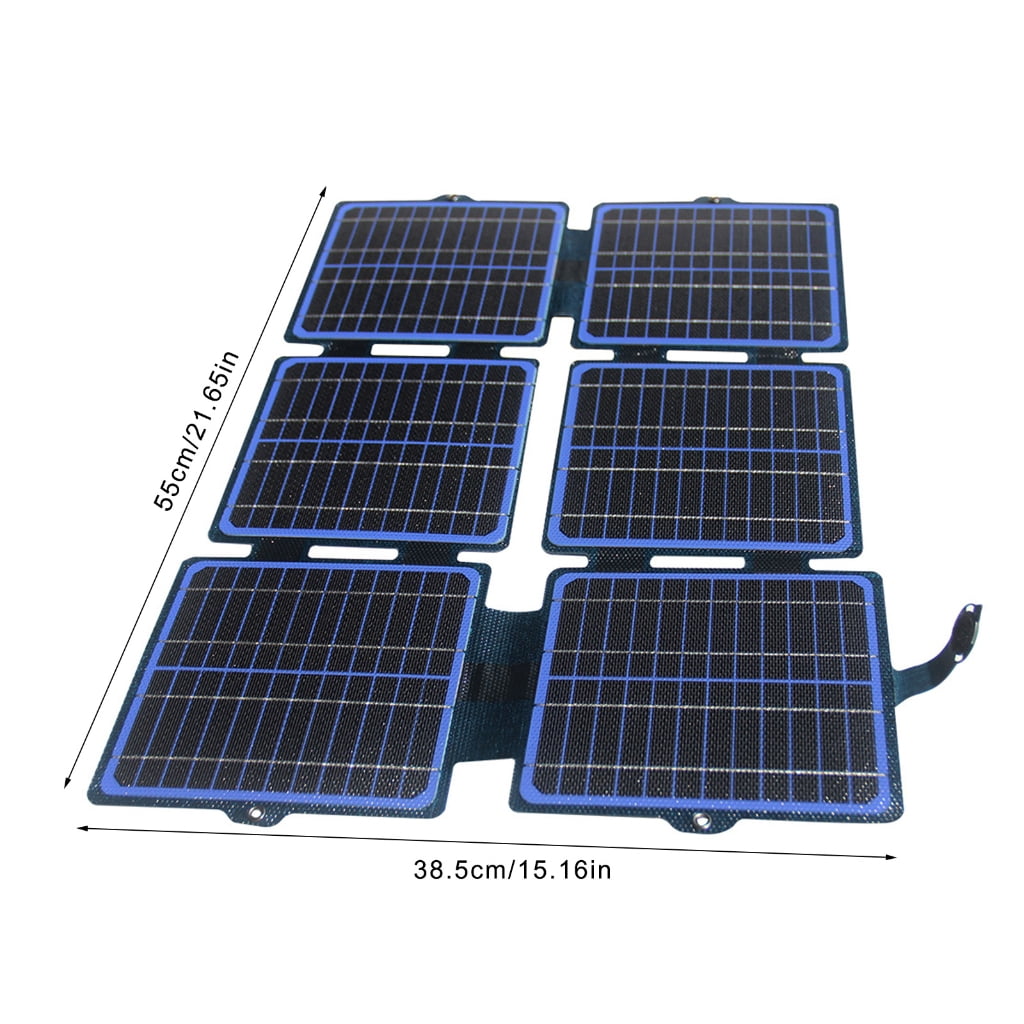 30W 12V/5V Portable Waterproof ETFE Folding Monocrystalline Solar Panel