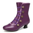 thumbnail image 4 of Kcodviy Bottes Mi-Hautes Automne et Hiver pour Femmes Bottines Mollet Bottes Léopard Bottines pour Femmes Bottines Travail Talon Bas Bottes pour Femmes Bottes Vache pour Femmes, 4 of 6