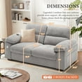 thumbnail image 5 of BedLuxury 71.5” Loveseat Sofa,Comfy Modern 2-Seats Sofa for Small Space and Living Room, Removable Cover, Pillow Armrest,USB/Type-C Port, Grey, 5 of 7