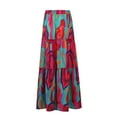thumbnail image 3 of Womens Casual High Waist Tie Paisley Print Long Maxi Skirt 2025, 3 of 5