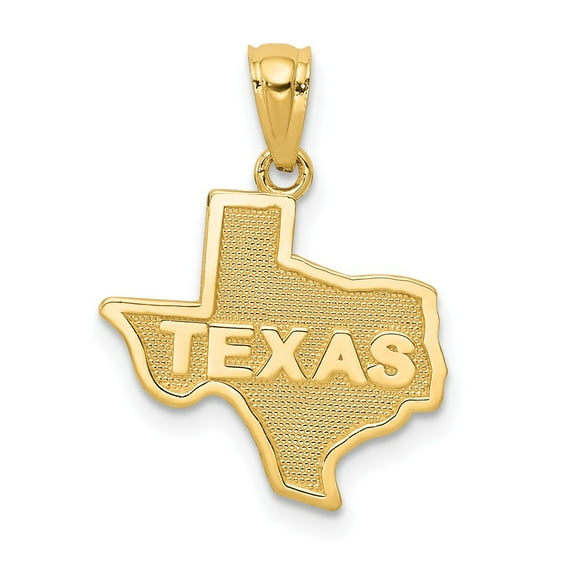 14K Yellow Gold Charm Pendant Men'S 20 mm 15.5 State Of Texas