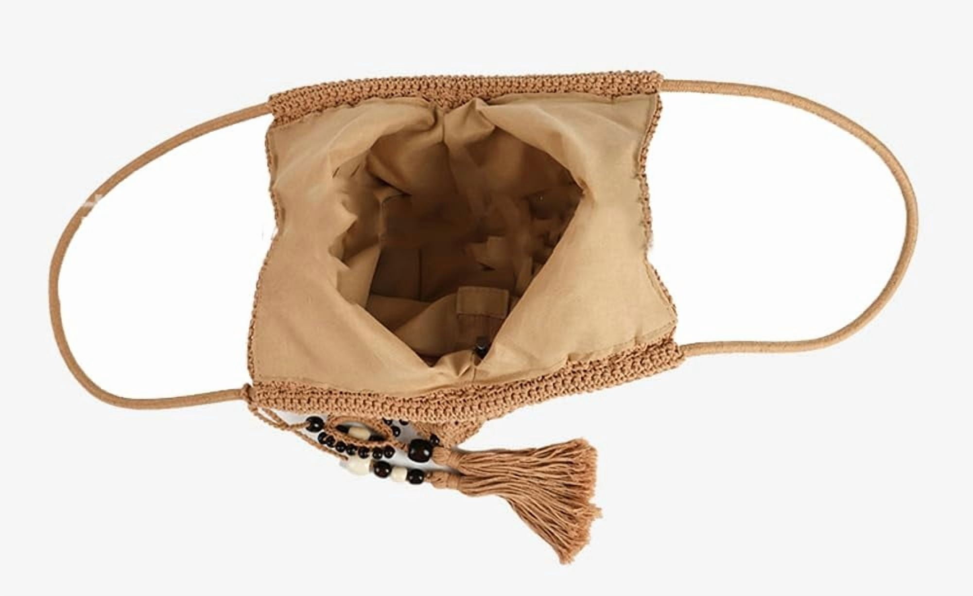 Crochet Hobo Bag for Women Boho Woven Beach Tote Handbags Bohemian Shoulder Purse with Tassels Summer Vacation 2025