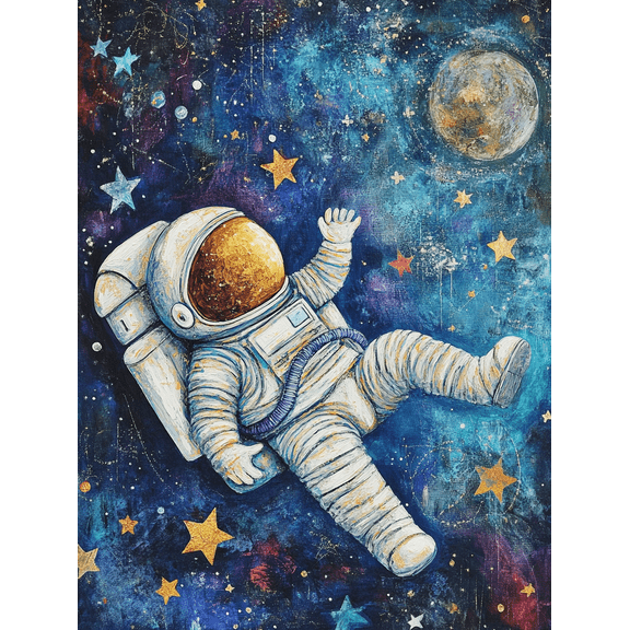 Astronaut in Space Canvas Print/Painting, Suitable for Living Room, Bedroom, Office, Gallery Wall, and Dorm Room Decoration.