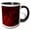 Black/White, variant on 3drose, Large Elegant Red Leafy Flourish Against a Deep Red Damask Pattern, 11oz Two-tone Red Mug